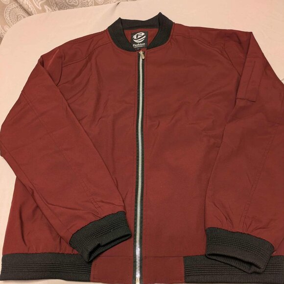 Vogue Fashion Lightweight Bomber Jacket Mens Large Full Front Zipper Stylish - Picture 1 of 14